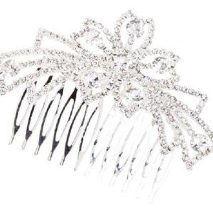 arched rhinestone crystal floral hair comb
